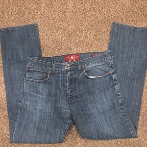 Lucky Brand Men's Blue Button Fly Straight Jeans 32x32